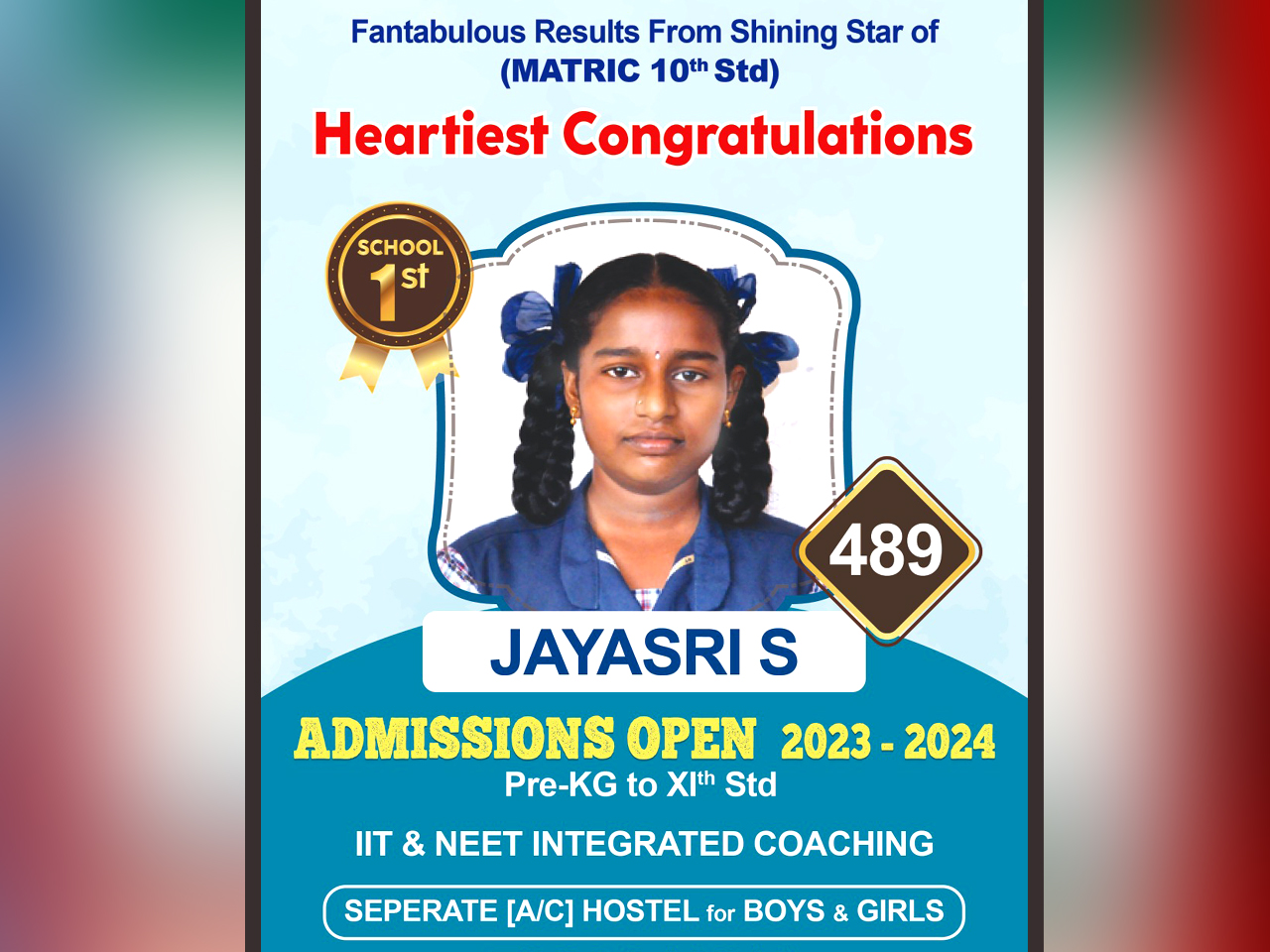 Jayasri.S - 10th Topper